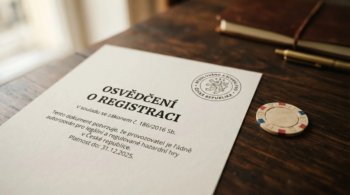 Úřední dokument s razítkem Ministerstva financí ČR vedle symbolu paragrafu a české vlajky