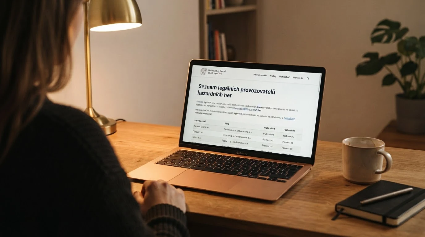 Ukázka výpisu ze Seznamu legálních provozovatelů hazardních her na webu Ministerstva financí ČR
