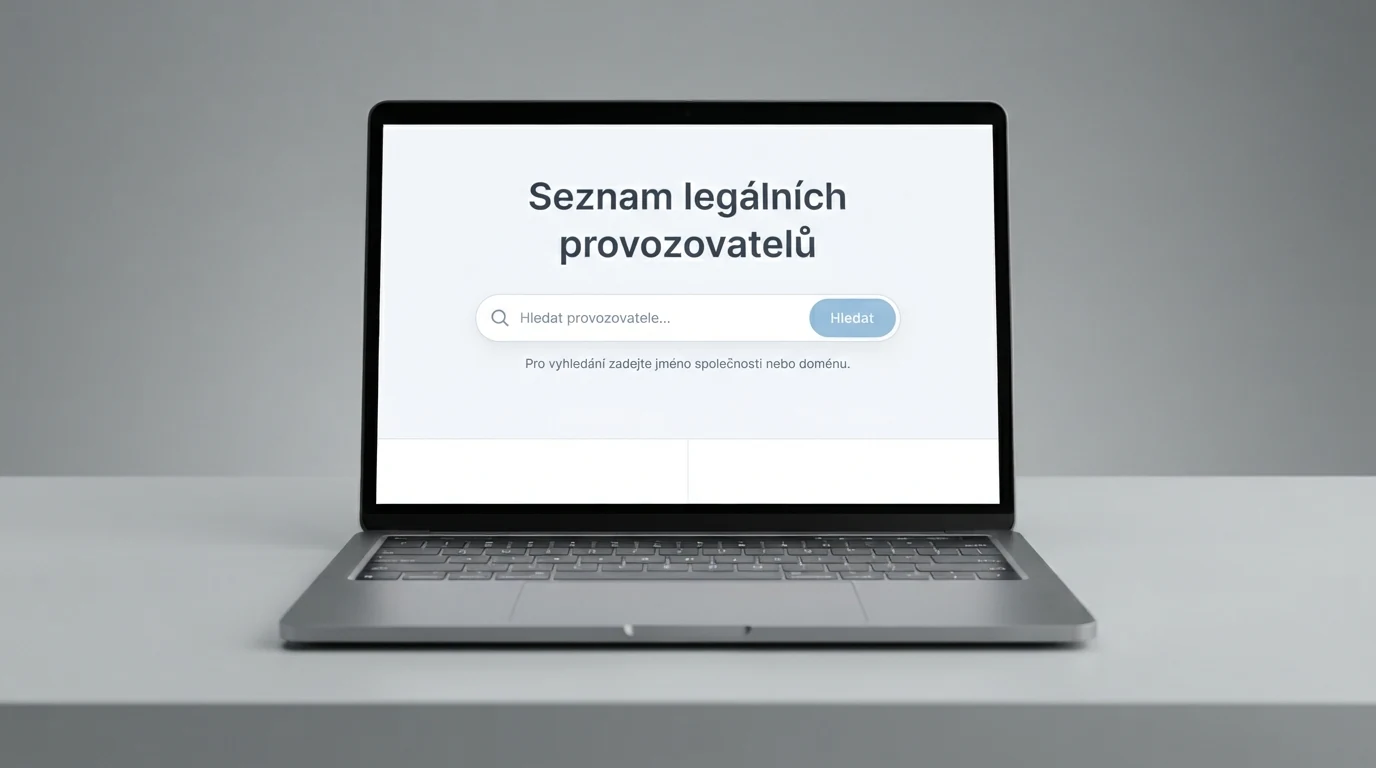 Výřez veřejného seznamu legálních provozovatelů hazardních her Ministerstva financí ČR