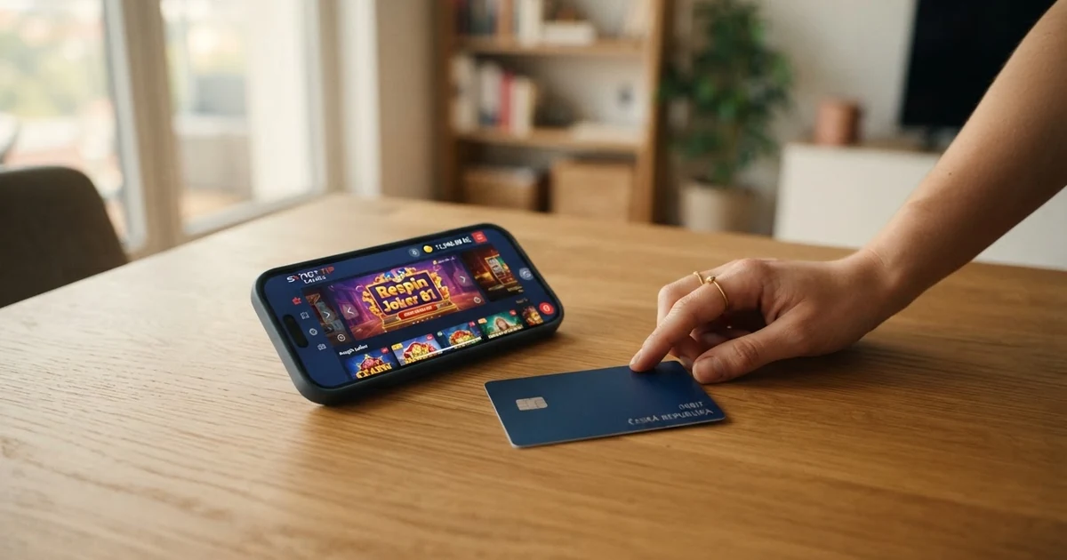 Revolut platební karta vedle obrazovky s online casinem