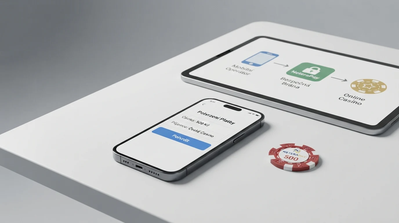 Schéma průběhu platby: telefon → NeteraPay → herní účet