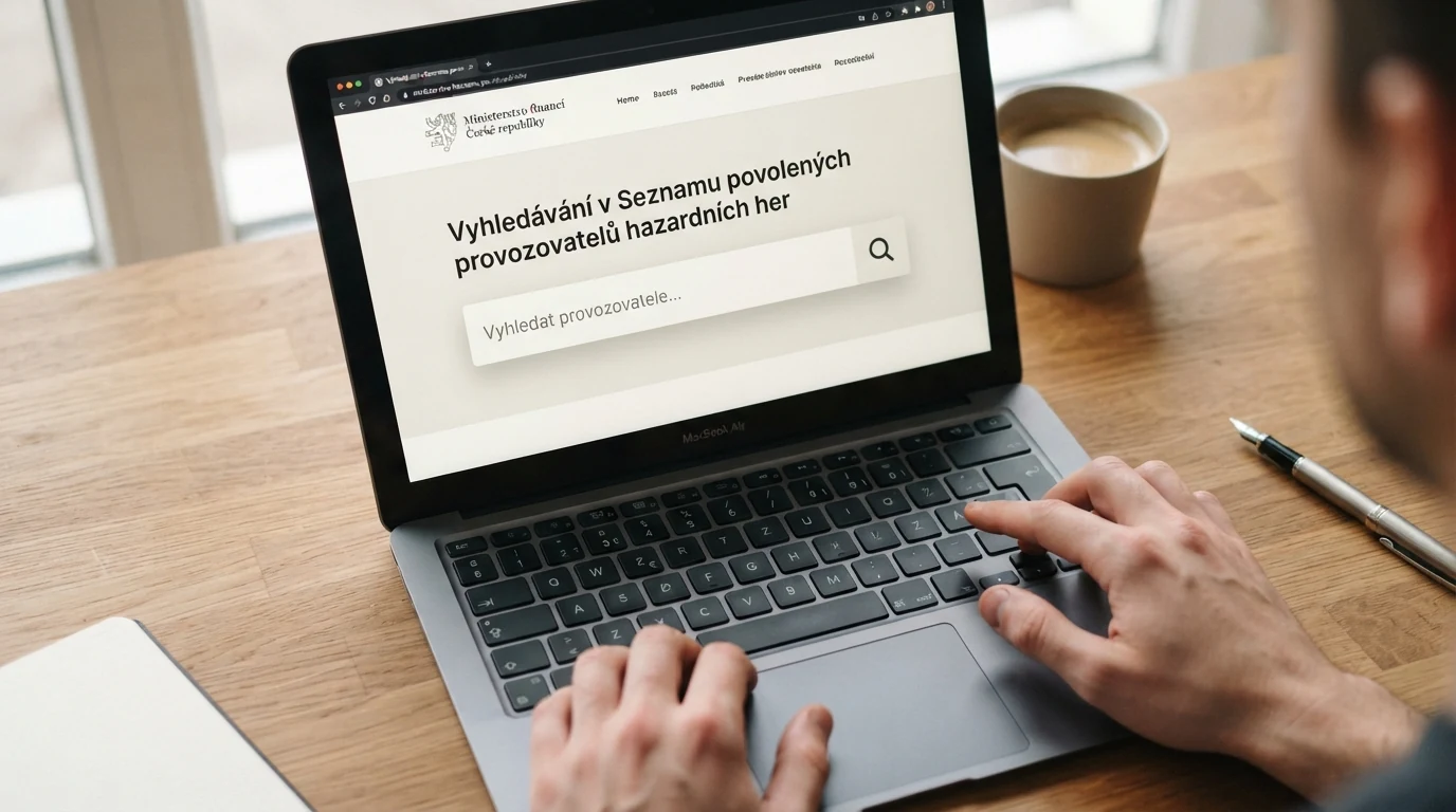 Obrazovka se seznamem legálních provozovatelů hazardních her