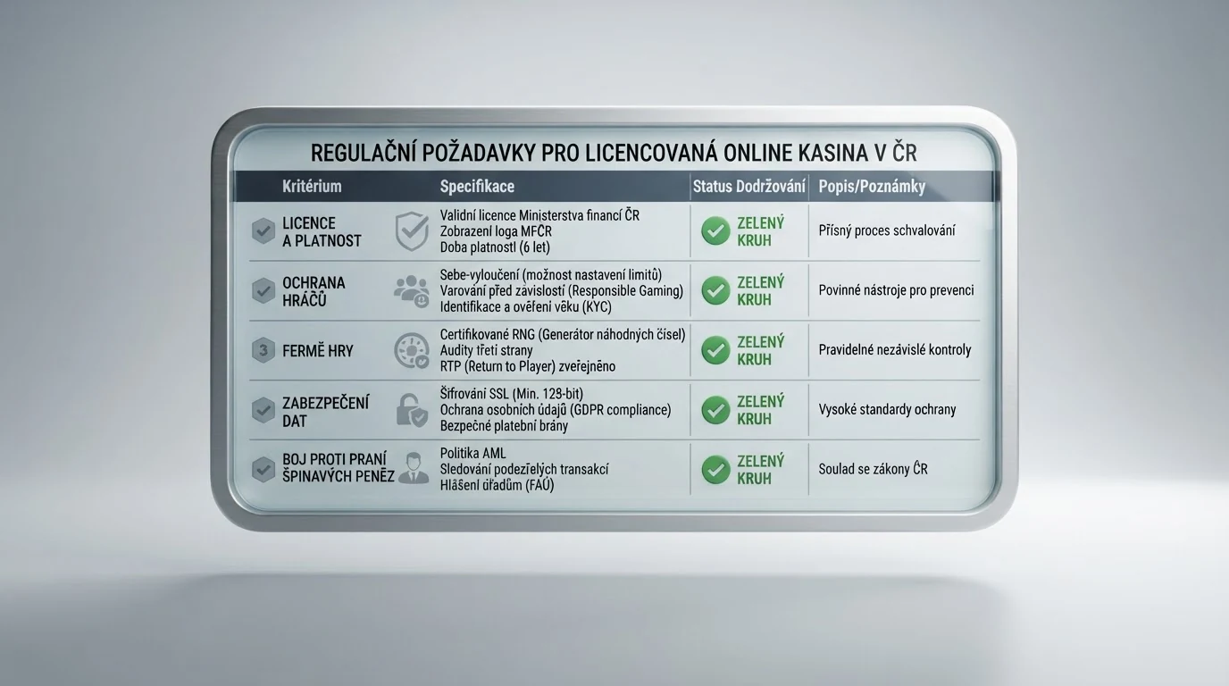 Tabulka s logy a názvy deseti licencovaných online casin, vedle nich sloupce s čísly bonusů a počty free spinů
