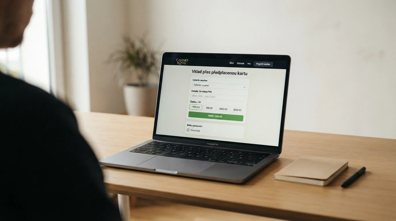 Pokladna online casina s polem pro zadání 16místného kódu a zobrazenou částkou vkladu v korunách.