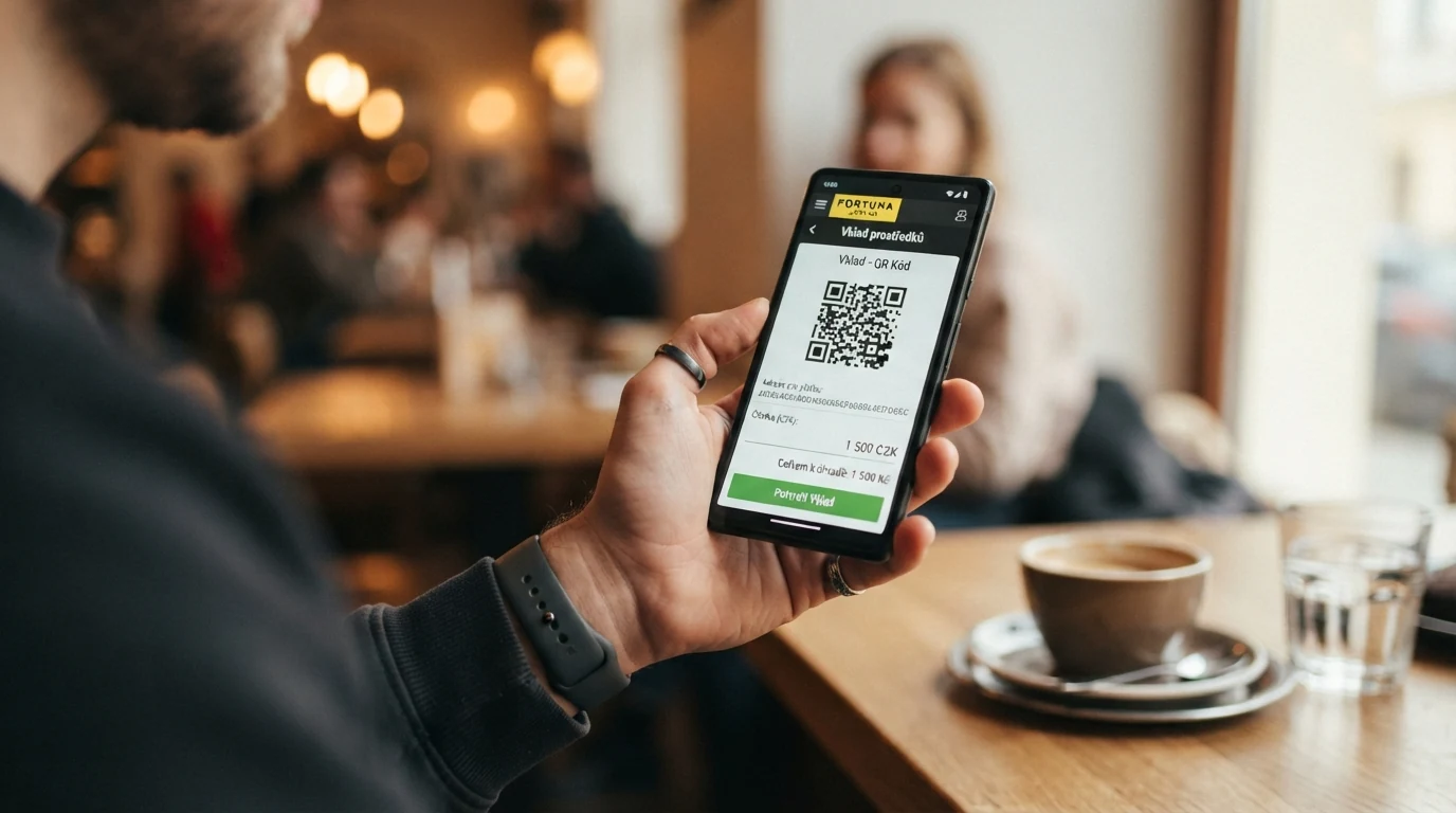 Rozhraní platební brány online kasina s QR kódem, bitcoinovou adresou a polem pro zadání částky v BTC