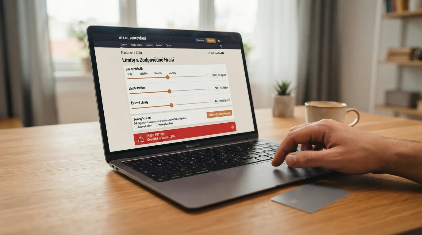Prostředí nastavení herních limitů a sebeomezujících opatření v uživatelském účtu licencovaného online casina